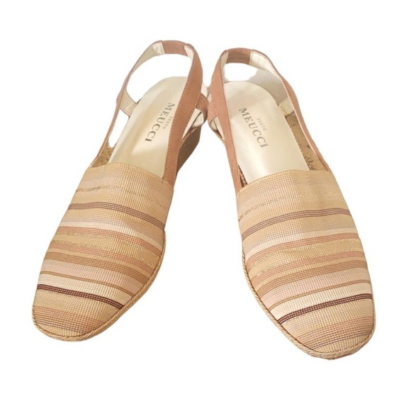 090. Sesto Meucci of Florence Italian gold wedges size 9 - Picture 2 of 8